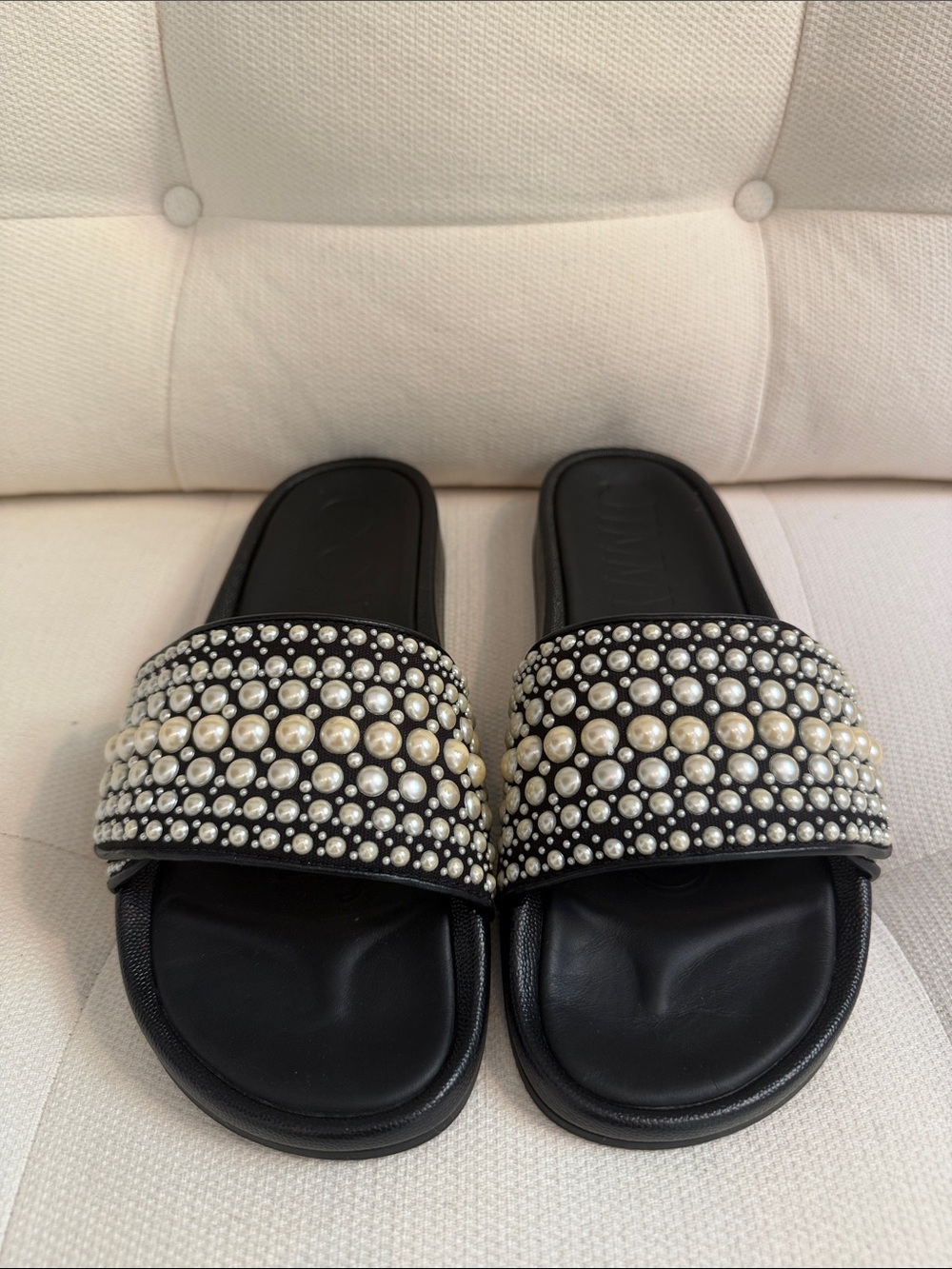 Jimmy Choo Fitz Slide w/ pearls